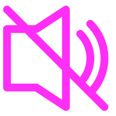 Zeichnung von einem durchgestrichenen Lautsprecher in pink.