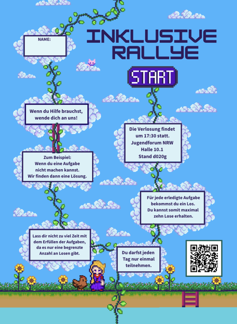 Auf dem Bild sieht man den Laufzettel der Inklusiven Rallye. Es ist die erste Seite vom Laufzettel. Dort stehen die Regeln und allgemeine Informationen.